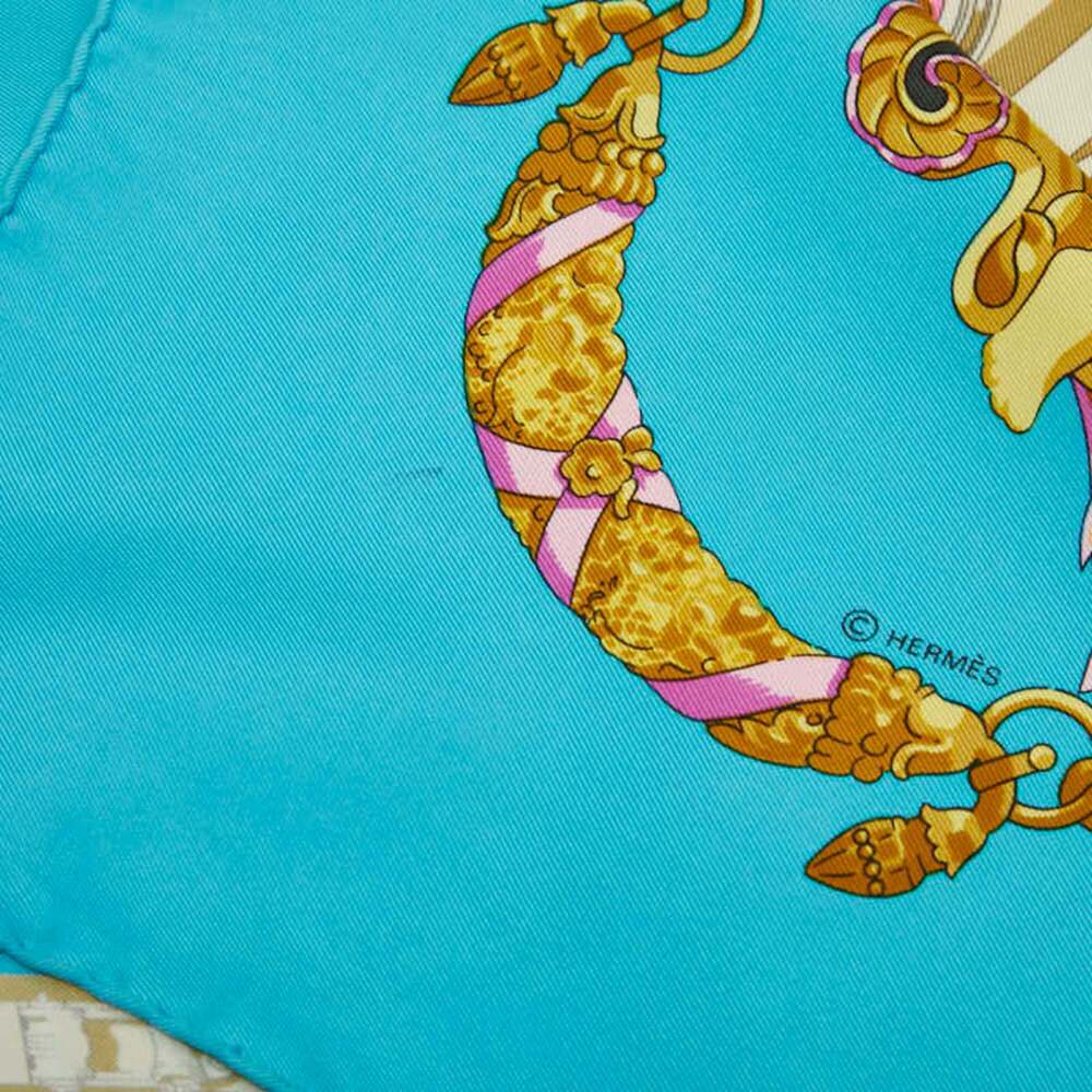 Hermes Hermès Carré 90 Hommage a Charles Garnier Scarf/Muffler in Light Blue ... - Picture 3 of 10